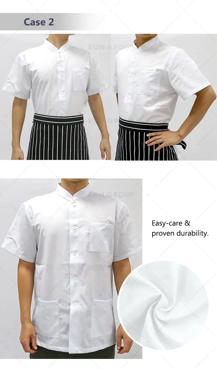 Chaqueta de uniforme de chef negra al por mayor