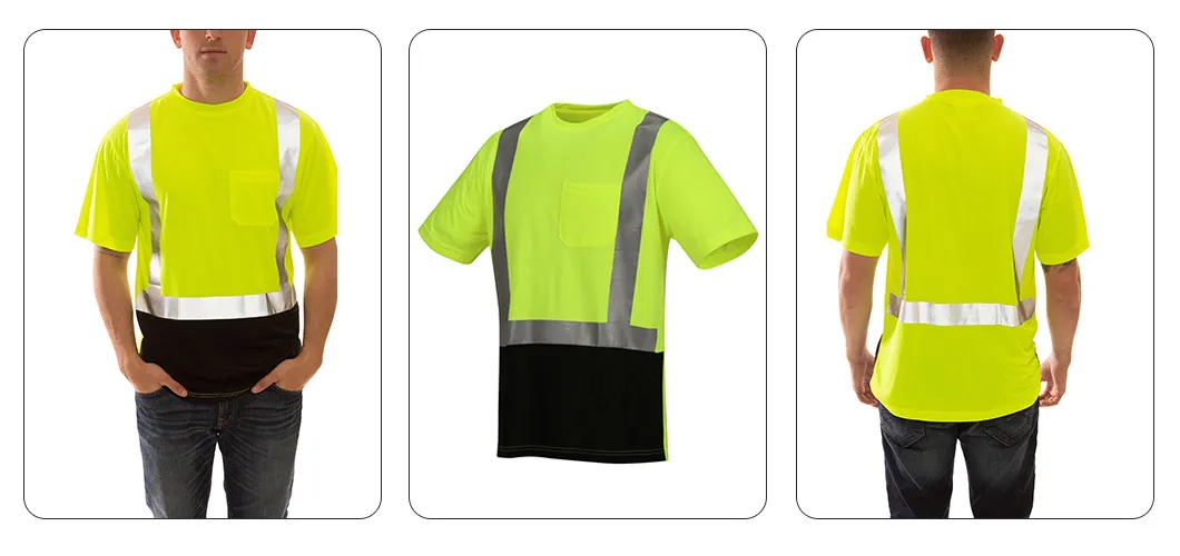 Camiseta de seguridad ligera y duradera, transpirable, de alta visibilidad y reflectante para trabajo