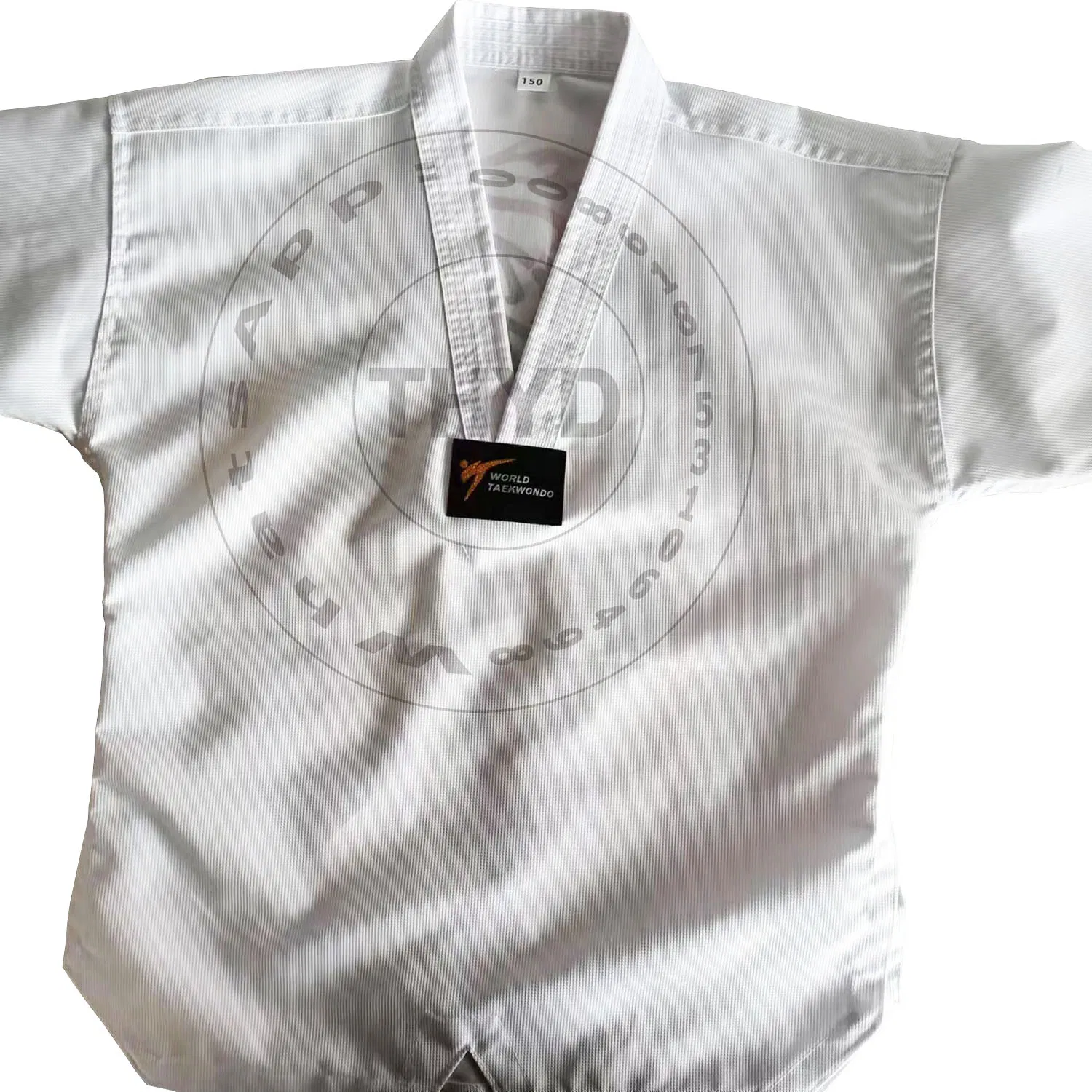 Uniforme de Taekwondo Profesional Grande con Patrón Jacquard y Cuello Blanco