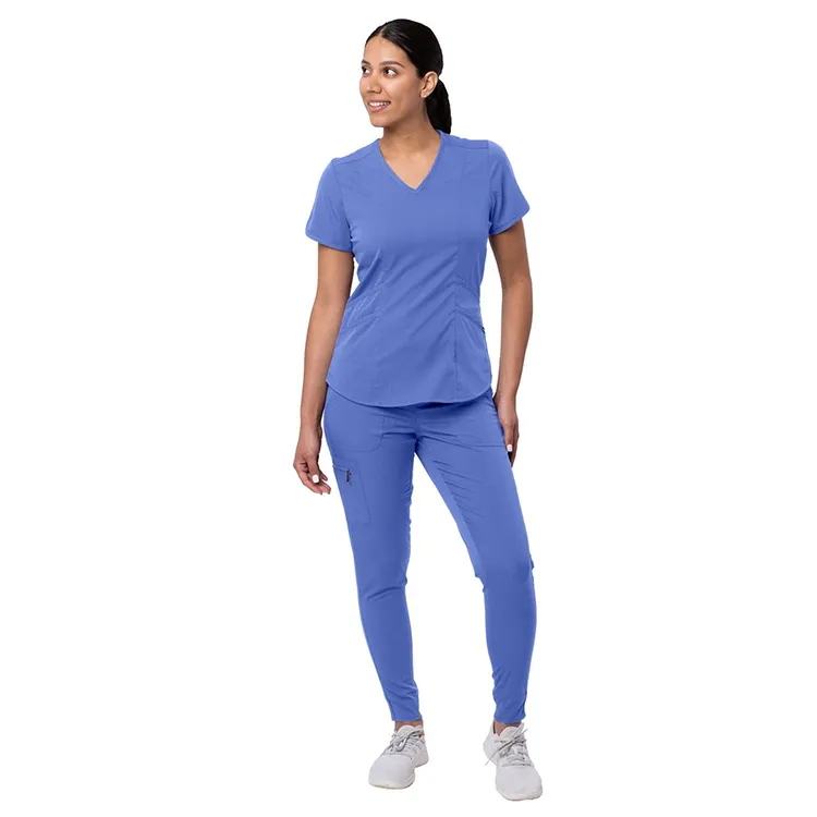 Conjunto de Scrubs Túnica Uniforme SPA Moda Scrubs Joggers Atléticos Traje Uniformes Médicos