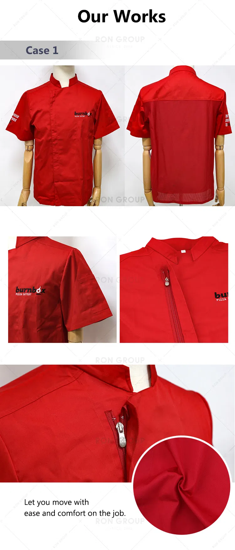 Chaqueta de uniforme de chef negra al por mayor