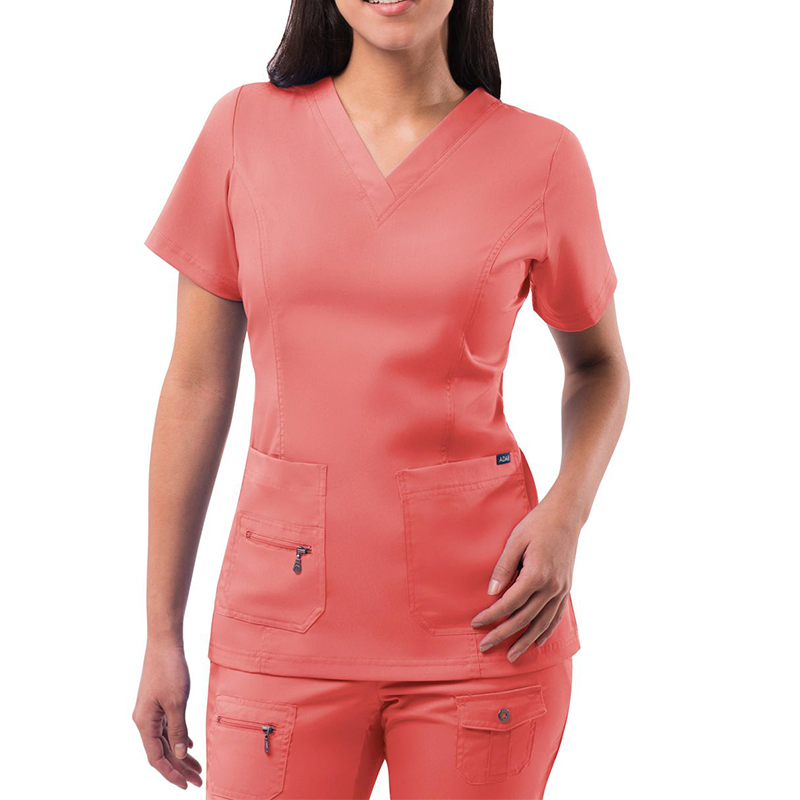 Conjunto de uniformes de scrubs para enfermeras mujeres en el hospital médico, jogger ajustado