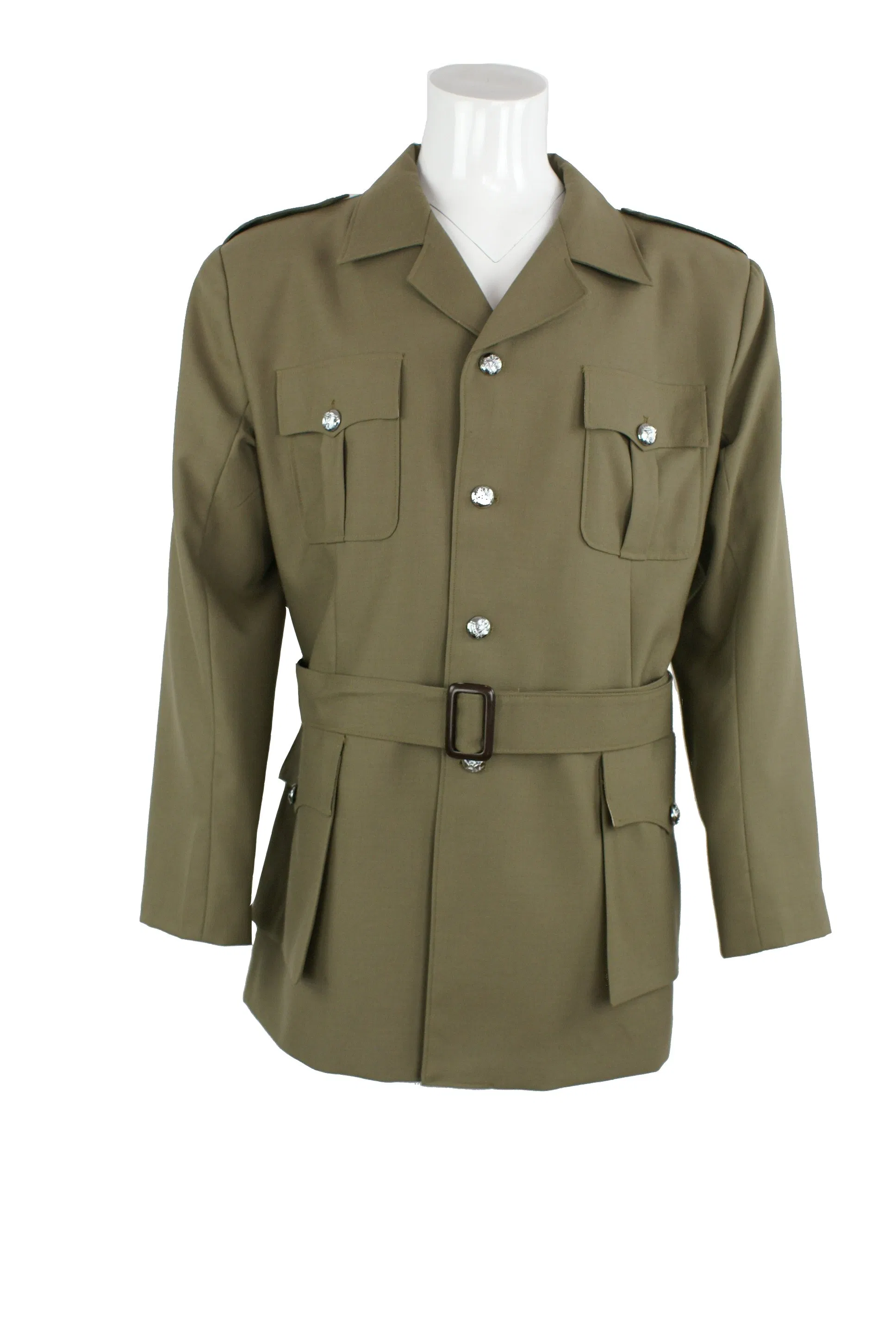 Ceremonia de Seguridad Táctica Camisa de Manga Larga Color Beige de Lana Poliéster Nylon Uniforme Personalizado
