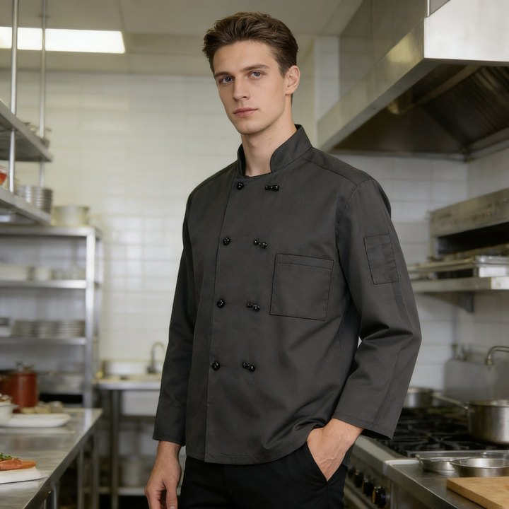 Uniforme de chef antibacterial de alta calidad para hoteles y restaurantes en oferta