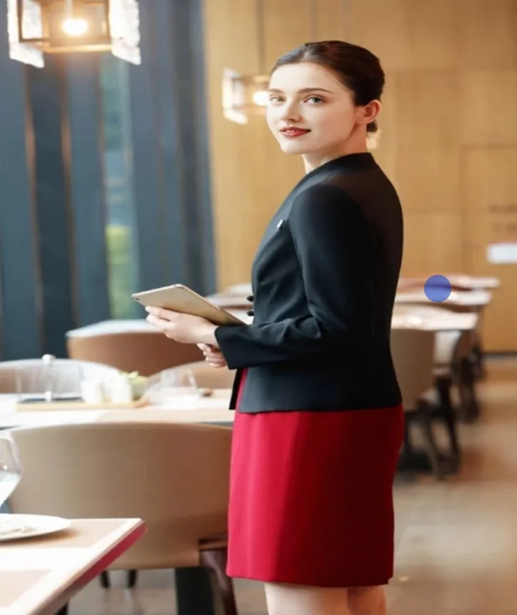 Vestido de recepción de traje profesional para mujeres, uniforme de gerente de manga larga para el personal del hotel