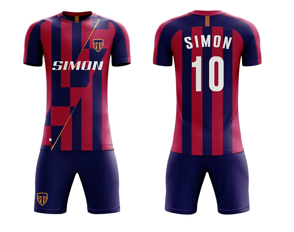 Uniforme de fútbol de poliéster transpirable personalizado, camiseta deportiva para equipo