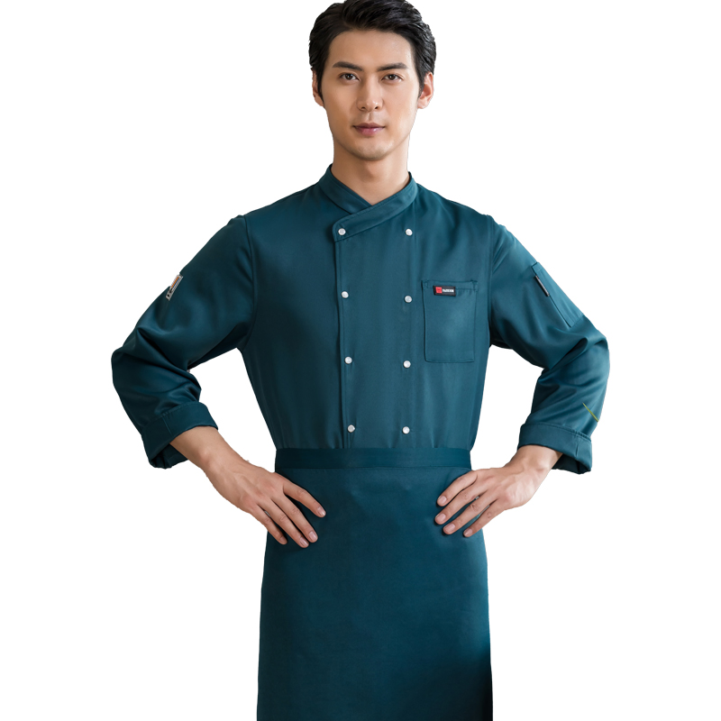Chaqueta de chef de manga larga profesional para hombres, uniforme de restaurante, ropa de cocina para panadería, café, hotel y camarero
