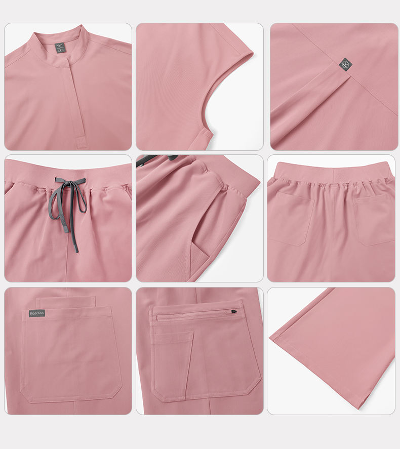 Conjunto de uniforme médico personalizado de poliéster, rayón y spandex elástico para enfermería, ropa de trabajo para SPA