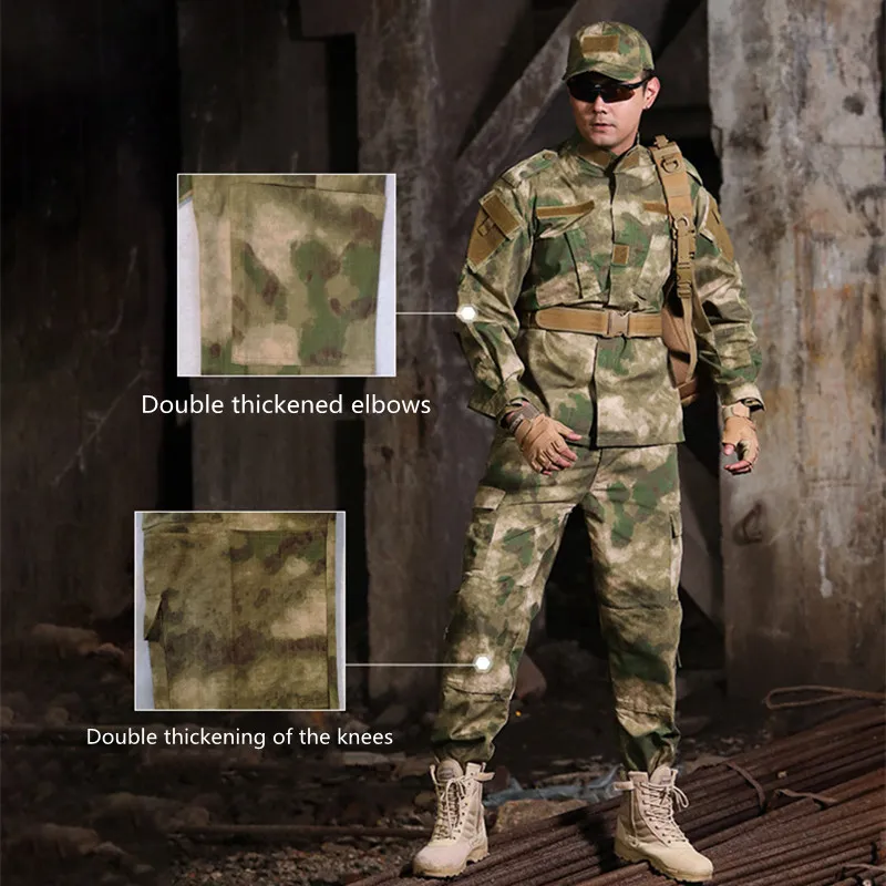 Uniforme táctico de camuflaje de poliéster y algodón resistente estilo Acu para hombres, venta directa de fábrica, conjunto de uniforme Acu de camuflaje Multicam de alta calidad