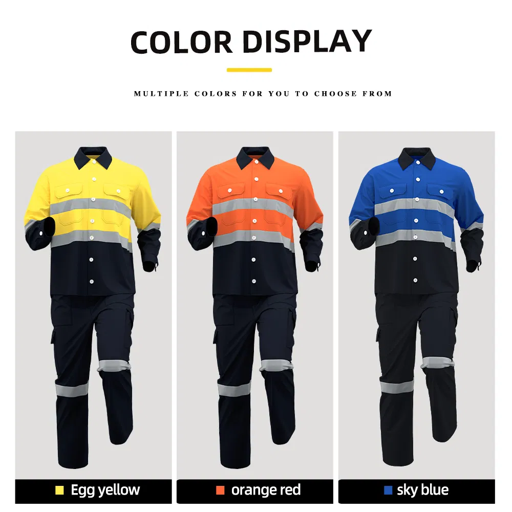 Uniformes industriales reflectantes OEM ropa de trabajo de seguridad para carreteras vestimenta de alta visibilidad