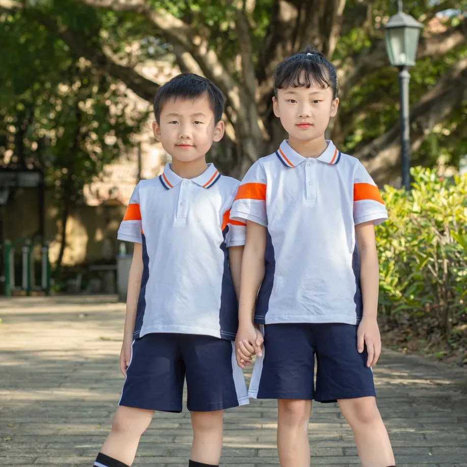 Uniforme escolar de invierno antibacteriano premium de marca propia para niños de secundaria