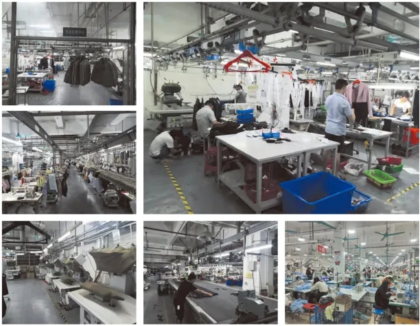 Taller de costura y líneas de producción textil