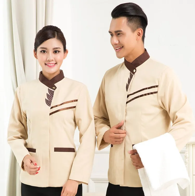 Uniforme de trabajo para camareros de restaurante y hotel de nuevo diseño de alta calidad
