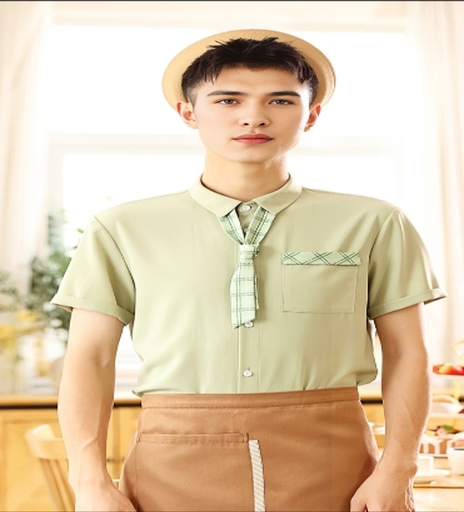 Fabricantes de ropa diseñan estilo de mangas largas uniforme de trabajo para camarero