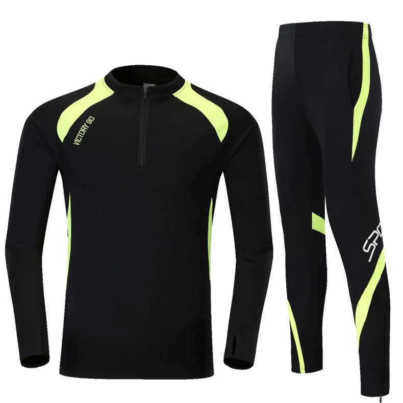 Conjunto de entrenamiento de fútbol para hombres de invierno, con forro polar, uniforme, media cremallera, traje de entrenamiento para porteros, ropa deportiva