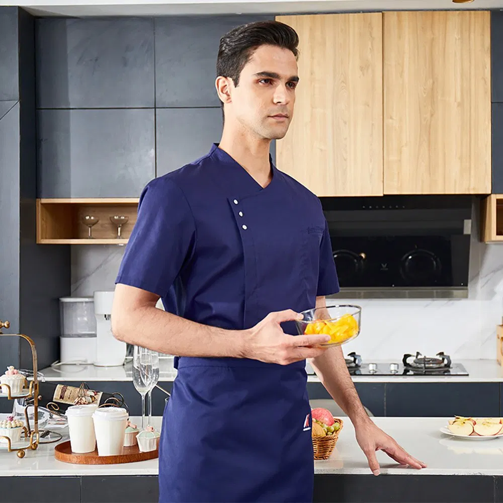 Uniforme de moda para chef de tela de algodón, chaqueta de chef para pastelería, ropa de trabajo para hotel