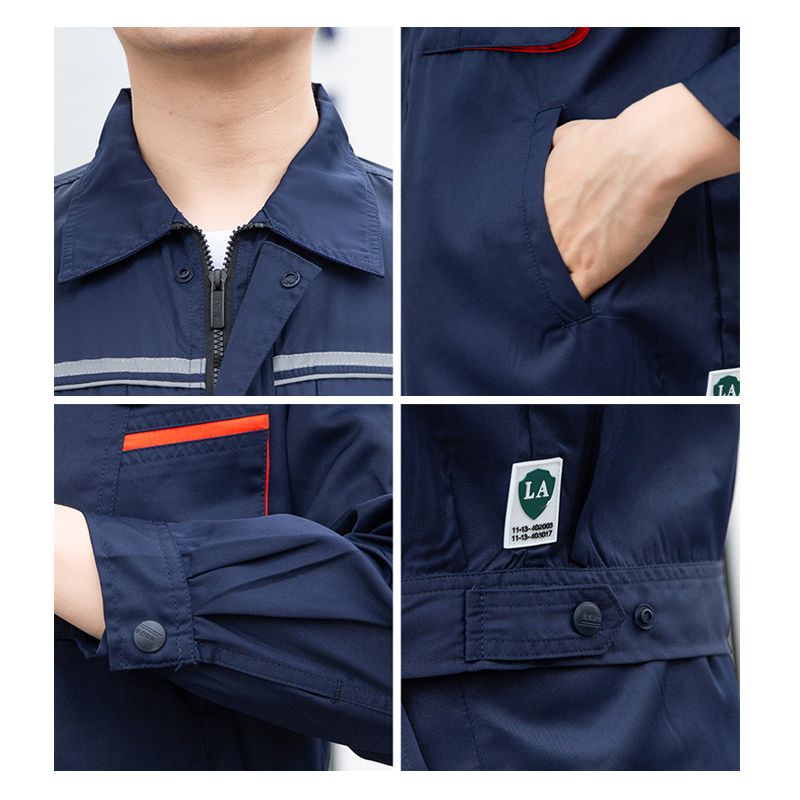 Uniforme de trabajo gris antiestático, resistente a ácidos y álcalis, de manga larga para verano, ropa de seguridad industrial con logo de protección especial