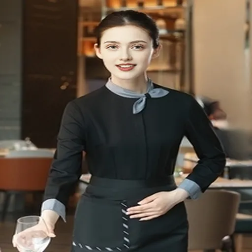 Uniforme de casa de té de alta gama, suave, amigable con la piel, poliéster, ropa de trabajo para servicio en hotel