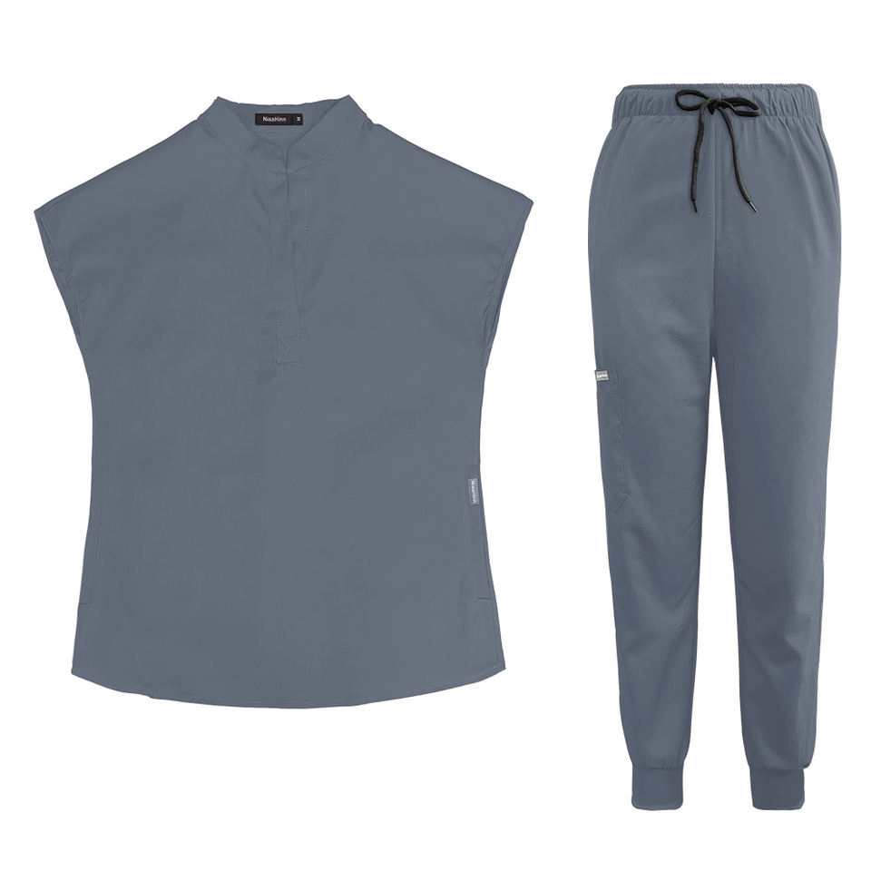 Conjunto de uniformes médicos para enfermeras, estilo de jogging para mujeres, cómodo, personalizado, uniforme de hospital, venta al por mayor, tela de poliéster