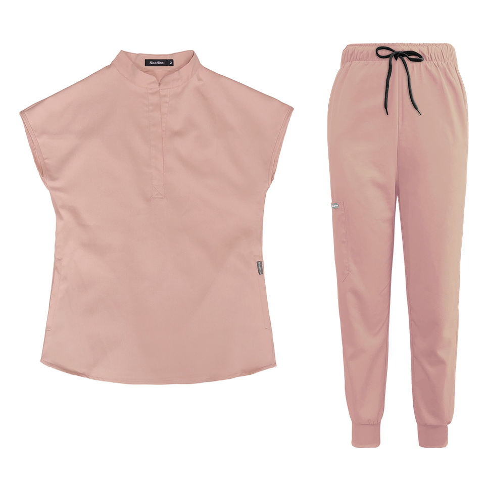 Conjunto de uniformes médicos para enfermeras, estilo de jogging para mujeres, cómodo, personalizado, uniforme de hospital, venta al por mayor, tela de poliéster