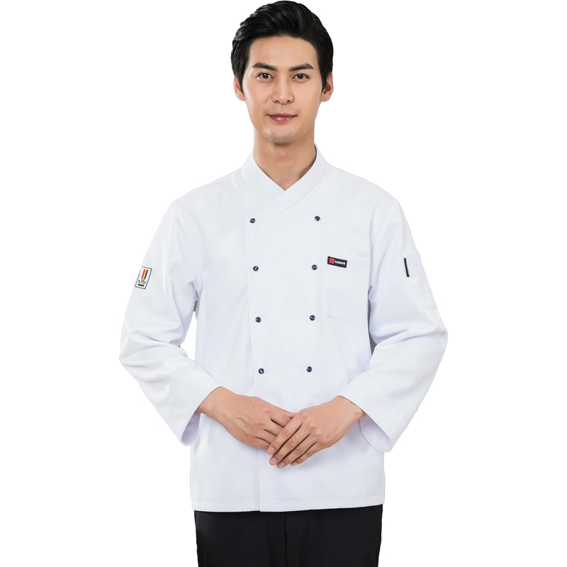 Chaqueta de chef de manga larga profesional para hombres, uniforme de restaurante, ropa de cocina para panadería, café, hotel y camarero