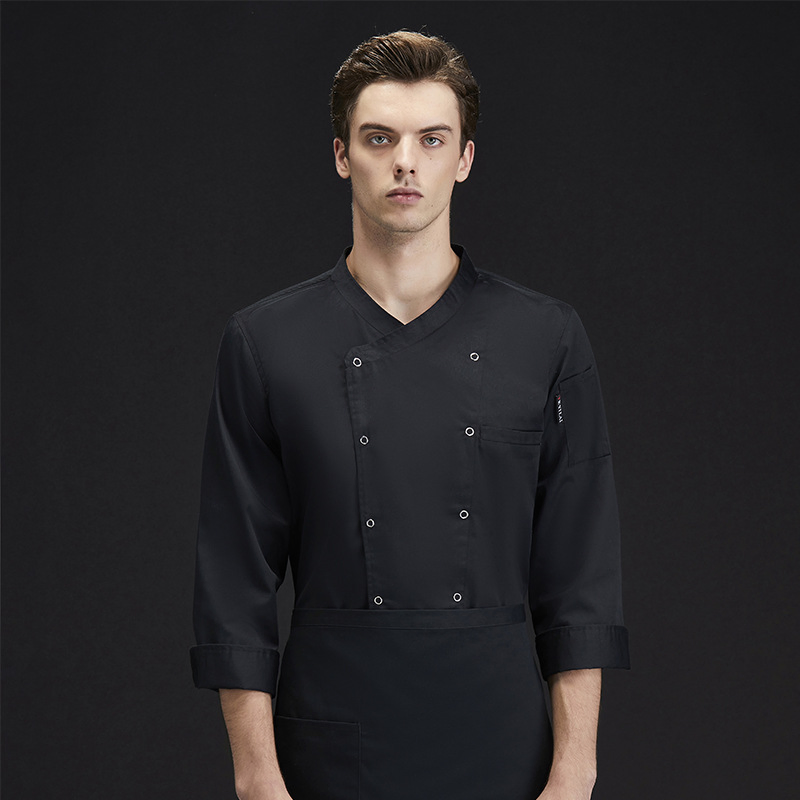 Uniforme de chef personalizado OEM para hombres, chaqueta de cocina para hotel, ropa de trabajo con logo para suministro al por mayor