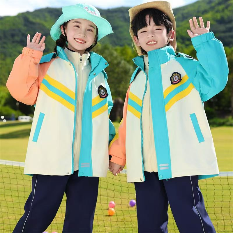 Uniforme escolar para niños y niñas, chaquetas de lluvia ligeras y impermeables con capucha