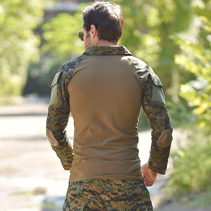 Uniforme de combate a medida con camuflaje de jungla y desierto, fabricación y venta al por mayor de traje de rana, camisa de combate y pantalones tácticos