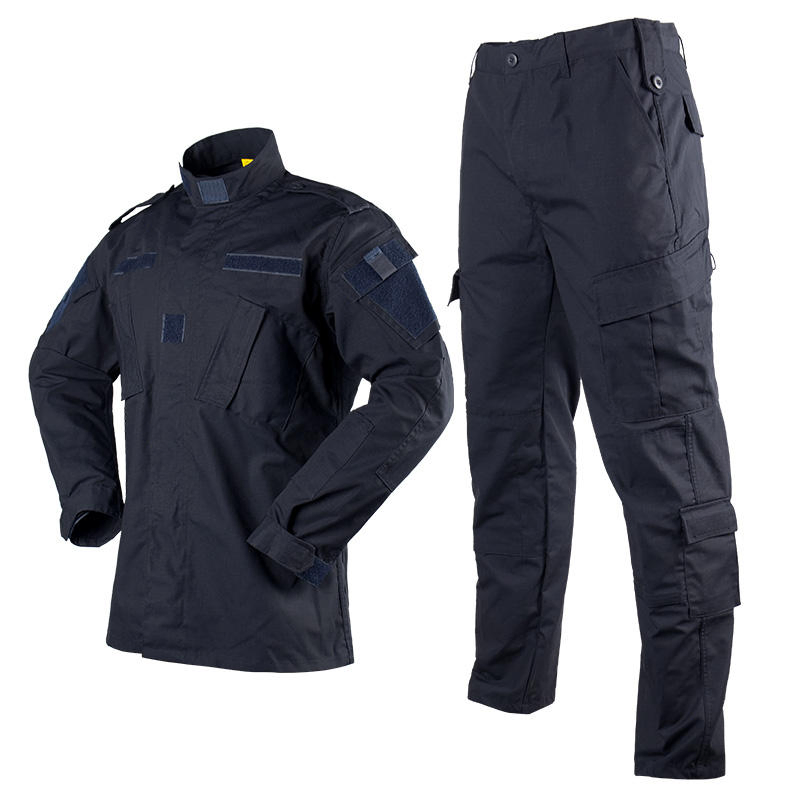 Uniforme de guardia de seguridad de camuflaje estilo ACU en azul oscuro de ripstop