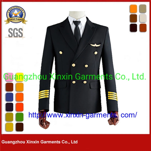 Nuevo diseño mejor uniforme de seguridad color negro uniforme de oficina de seguridad uniforme de conserje (W1004)