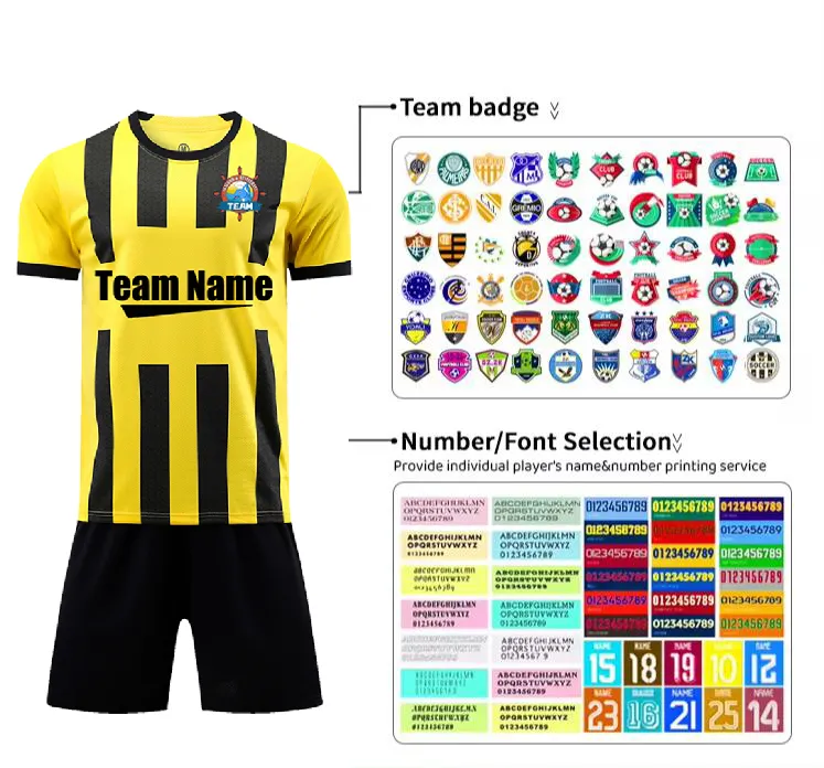 Camiseta de equipo de fútbol personalizada 3