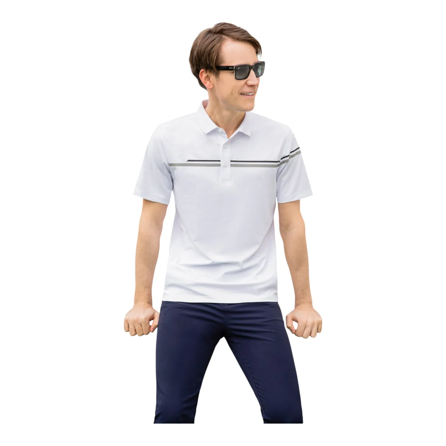 Polo elegante para hombres con puños para un aspecto refinado y estiloso, uniforme de polo