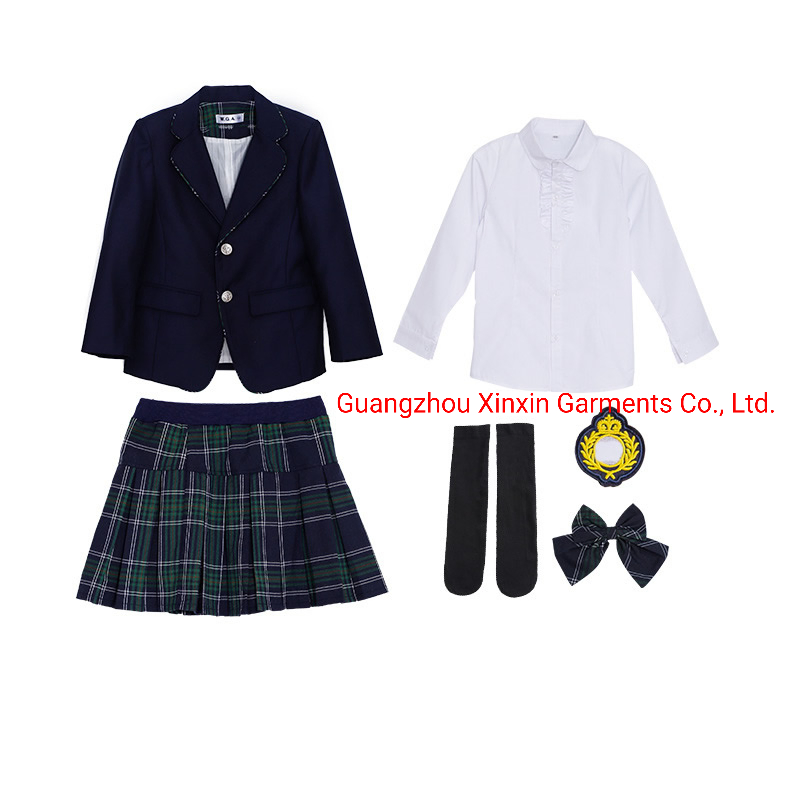 Venta caliente de fábrica de uniformes escolares de estilo británico para estudiantes de primaria y secundaria OEM (U2308)
