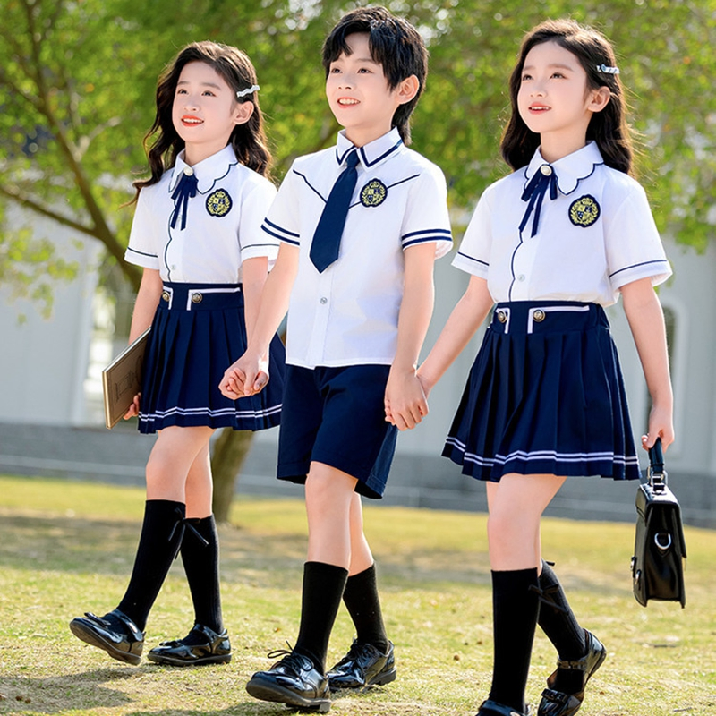 Fabricación OEM Ropa de bebé sostenible de manga corta Vestido tipo twirl para infantes Uniforme escolar