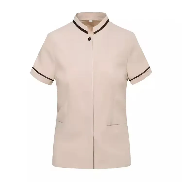 Estilo de moda del personal del hotel, uniforme del servicio de habitaciones y del personal de limpieza