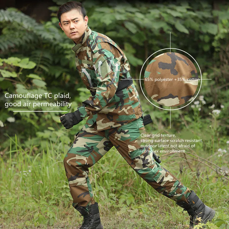 Uniforme táctico de camuflaje de poliéster y algodón resistente estilo Acu para hombres, venta directa de fábrica, conjunto de uniforme Acu de camuflaje Multicam de alta calidad