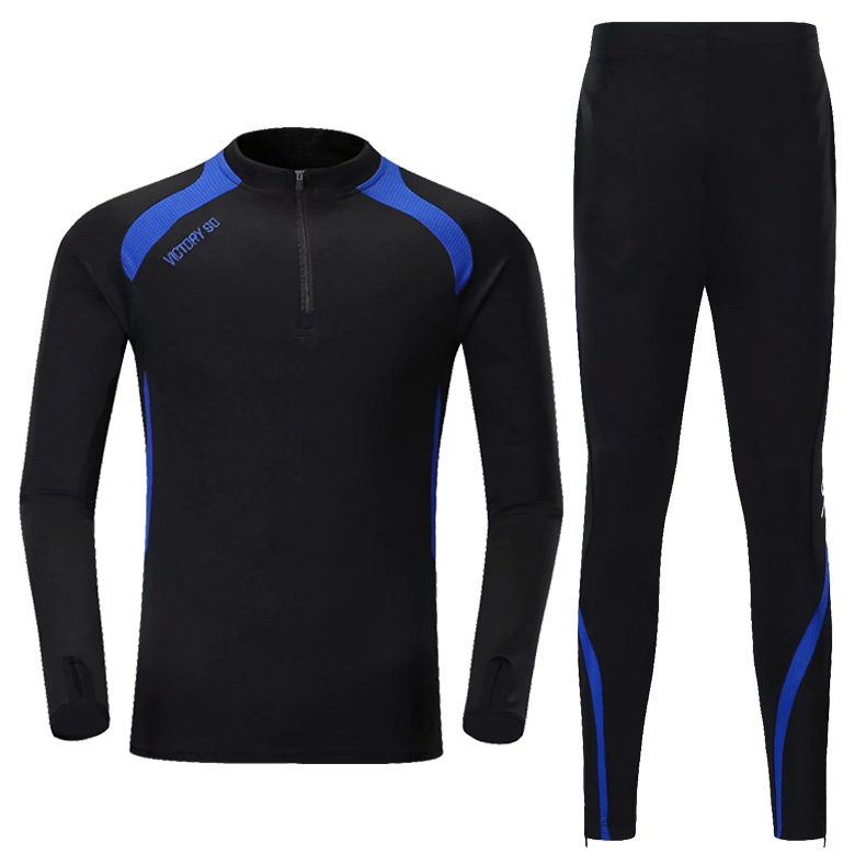 Conjunto de entrenamiento de fútbol para hombres de invierno, con forro polar, uniforme, media cremallera, traje de entrenamiento para porteros, ropa deportiva
