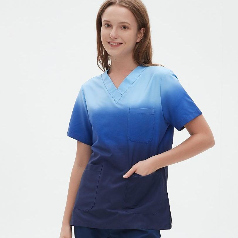 Conjunto de scrubs desechables OEM para enfermería, traje médico, uniformes de hospital