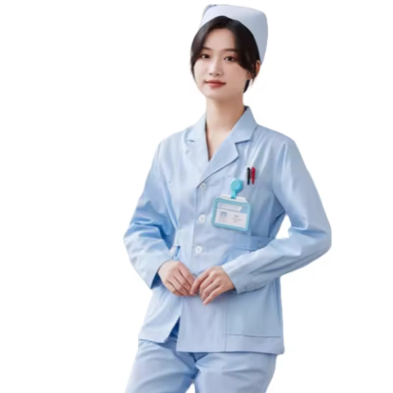 Servicio OEM Bata Blanca Gown de Manga Larga Tops Uniforme Dental Dentista Hospital Ropa para Uso en Oficina de Laboratorio