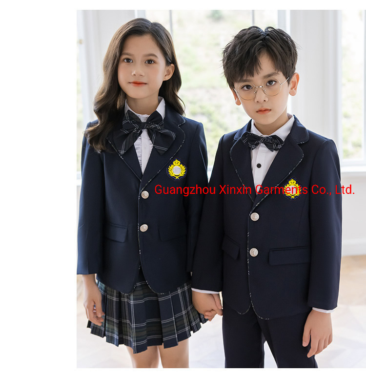 Venta caliente de fábrica de uniformes escolares de estilo británico para estudiantes de primaria y secundaria OEM (U2308)