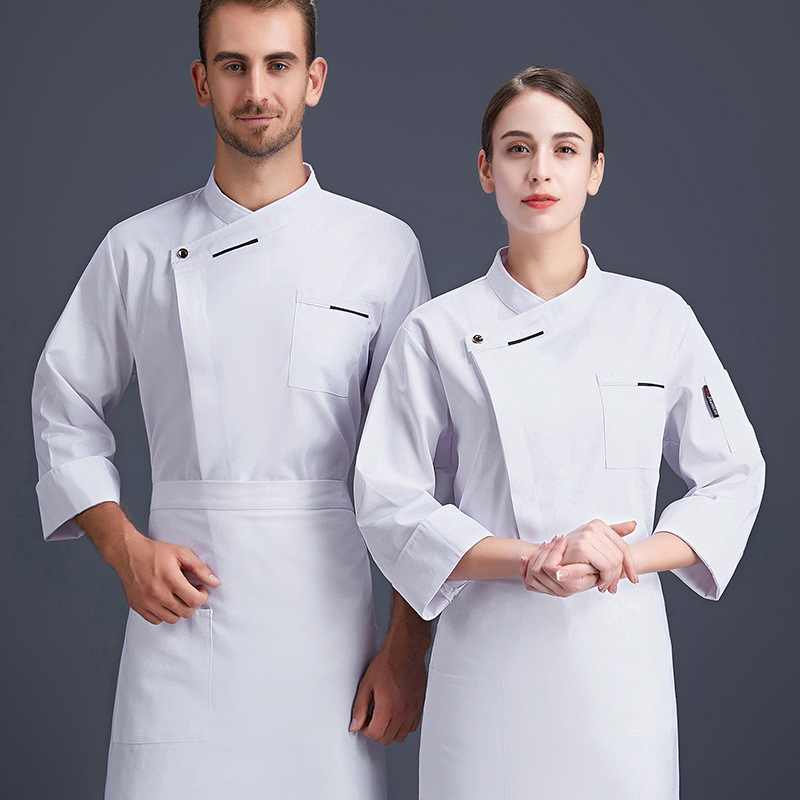 Uniforme de restaurante de mangas largas, chaqueta de chef de mangas largas, chaqueta de cocinero para panadería y café, ropa de chef de cocina