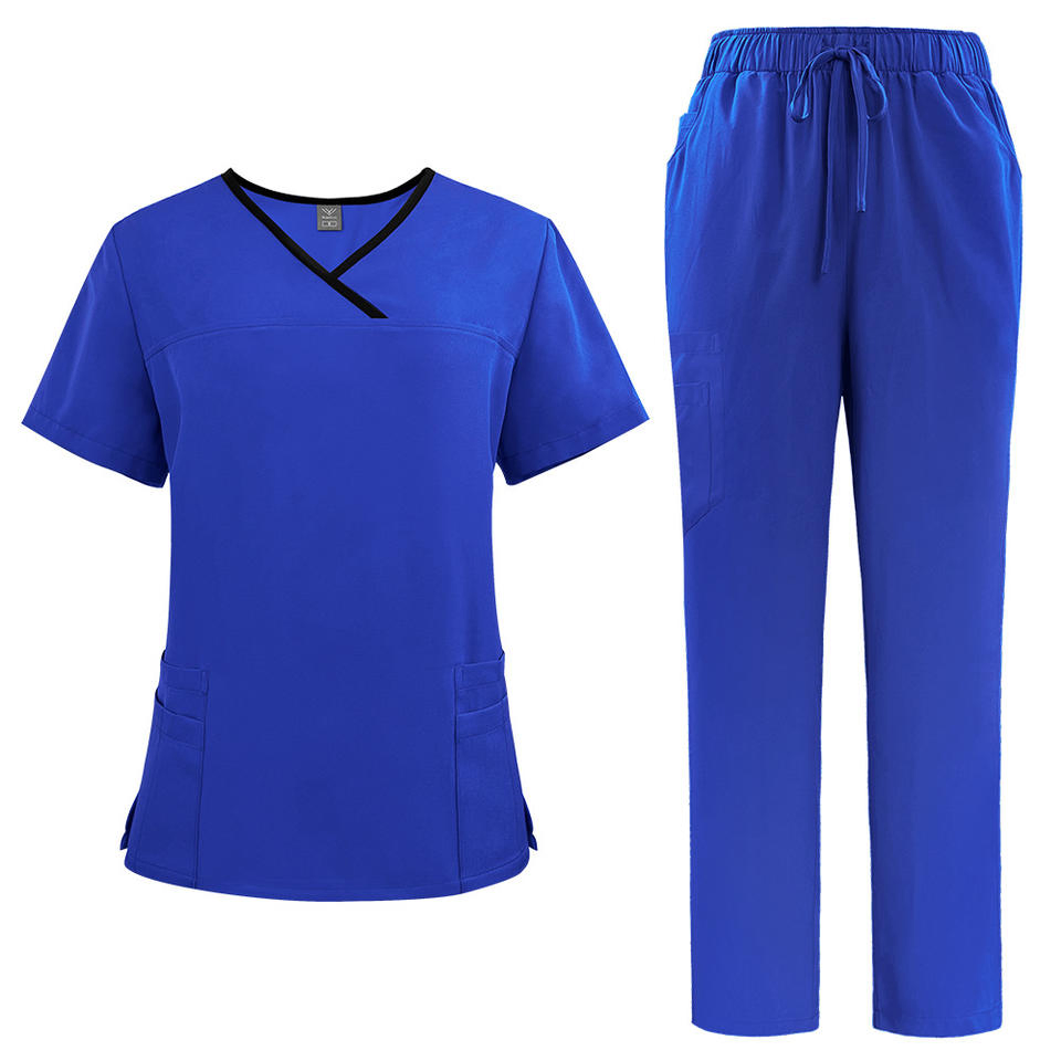 Conjunto de scrubs médicos de manga corta de secado rápido y estiramiento de alta calidad para hospitales, clínicas y uniformes de cosmetología