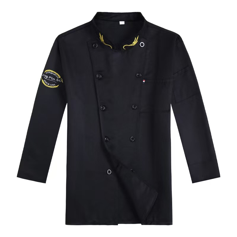 Chaqueta de chef unisex personalizada de manga larga para hombres, uniforme de trabajo de chef