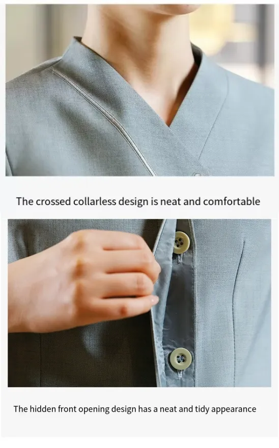 Uniforme de personal de limpieza con logo impreso personalizado para limpieza de oficinas