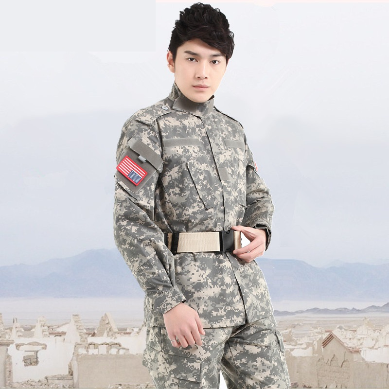 Nuevo Traje Táctico Digital Desértico Transpirable Multicolor para Hombres, Uniformes de Combate Acu Camuflaje de Manga Larga para Caza al Aire Libre