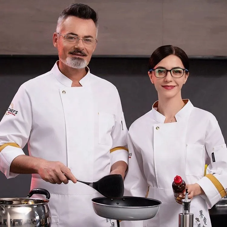 Uniformes de cocina personalizados y a medida, chaqueta de chef, abrigo de chef para hombres y mujeres en hoteles y restaurantes