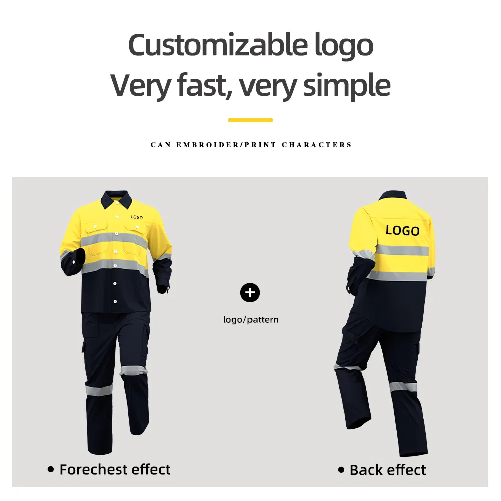 Uniformes industriales reflectantes OEM ropa de trabajo de seguridad para carreteras vestimenta de alta visibilidad