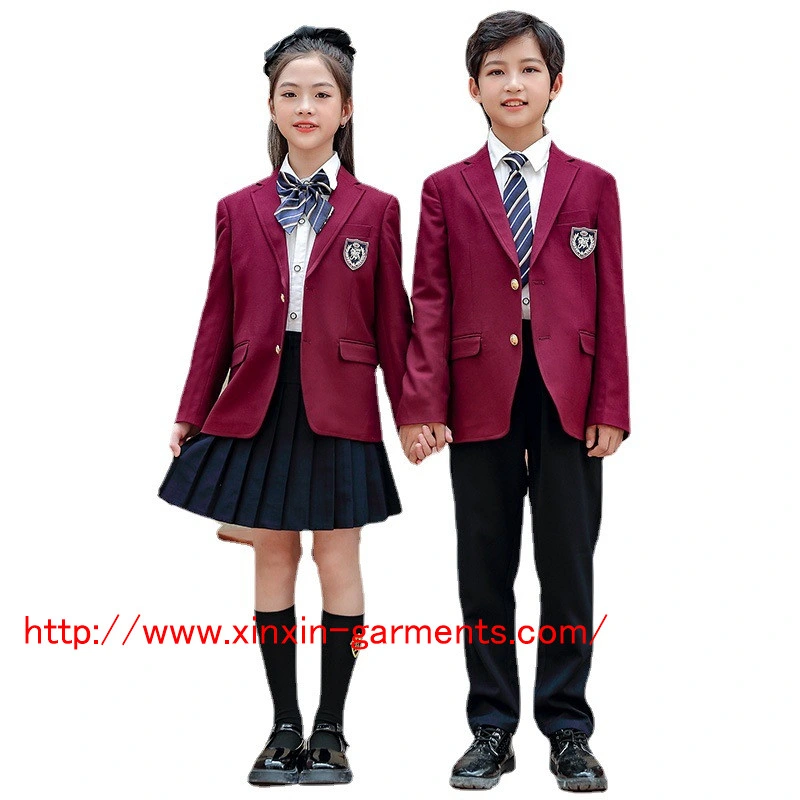 Uniforme escolar personalizado de fábrica barata en China para niños de primaria (U2316)