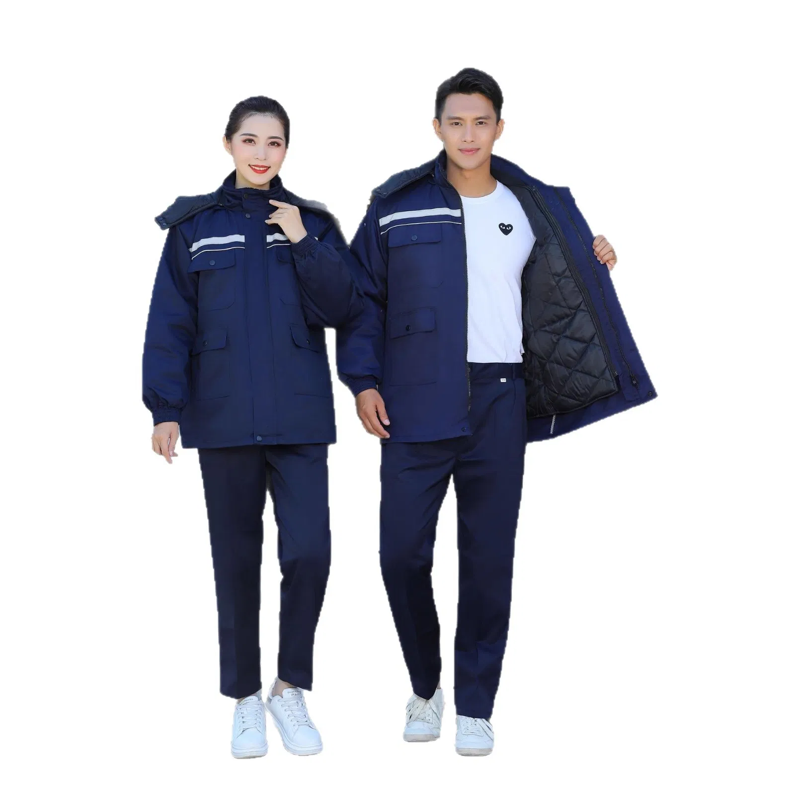 Ropa de trabajo industrial de manga larga con múltiples bolsillos para seguridad