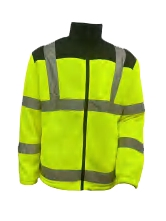 Ropa de trabajo personalizada de invierno unisex duradera y de alta visibilidad al aire libre, chaqueta de polar cálido con cinta reflectante, uniforme profesional